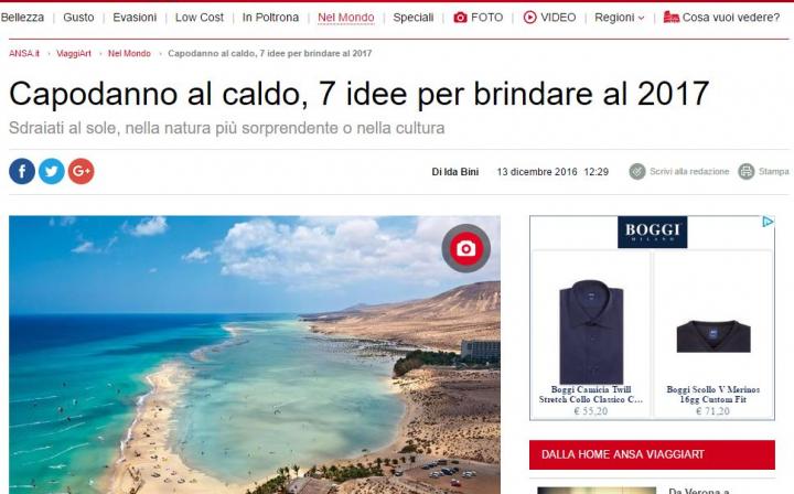 ANSA.IT: CAPODANNO AL CALDO, 7 IDEE PER BRINDARE AL 2017